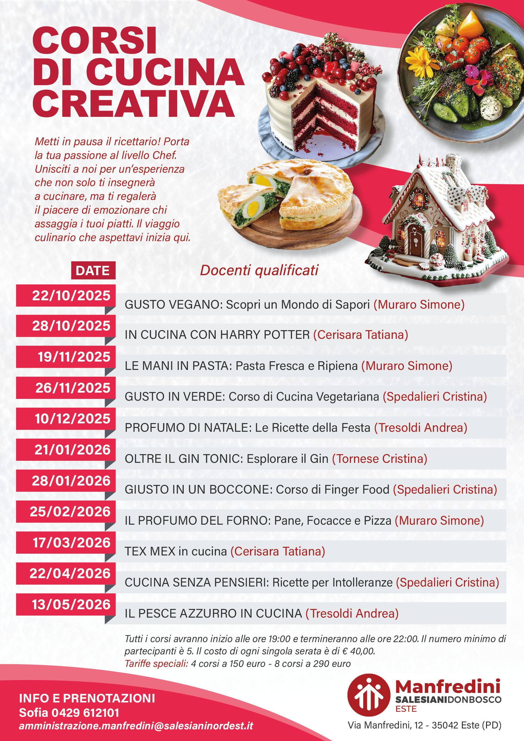 CORSI DI CUCINA SERALI PER ADULTI (edizione 2025_2026) | Istituto Salesiano Manfredini